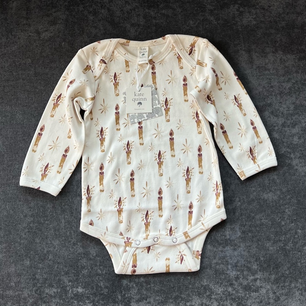 NWT Kate Quinn Long Sleeve Lap Neck Bodysuit Size 18-24 Months